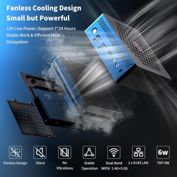 Fanless N100 Mini PC Firewall Micro Appliance,Intel 12th Alder Lake-N100 - Image 2