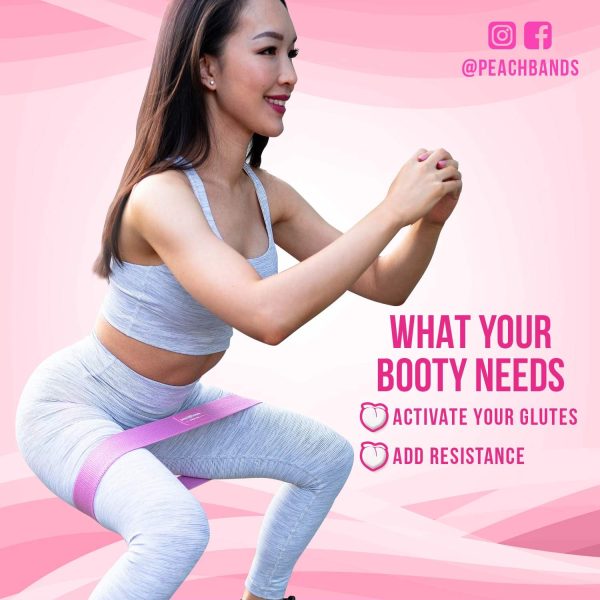 Peach Bands Hip Band Set - Fabric Resistance Bands - Exercise Bands for Leg - Image 4