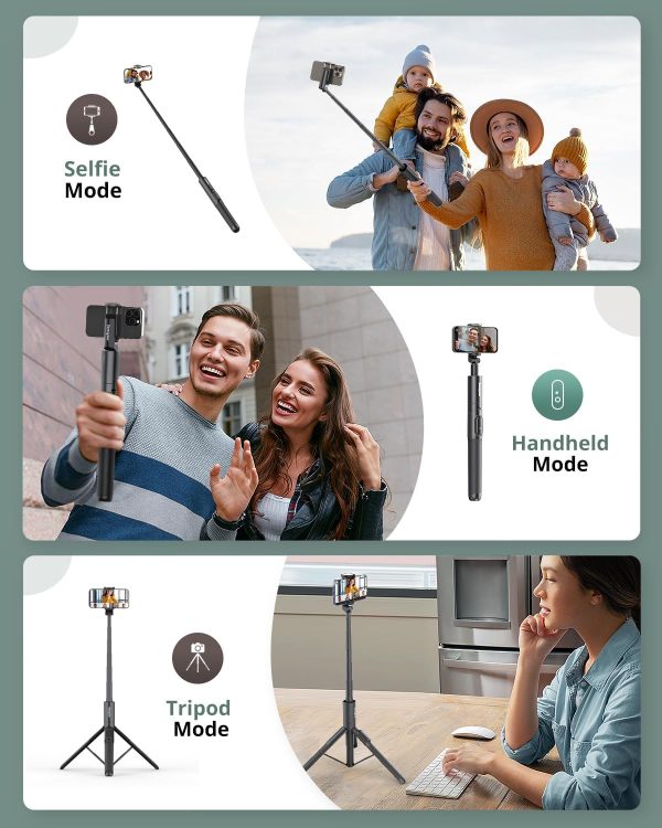 Sensyne 60" Phone Tripod & Selfie Stick, Lightweight All in One Phone - Image 4
