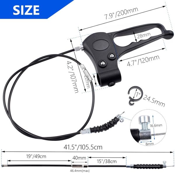 Hand Brake with 41'' Cable for 4-Wheel Folding Drive Rollator Rolling - Image 3