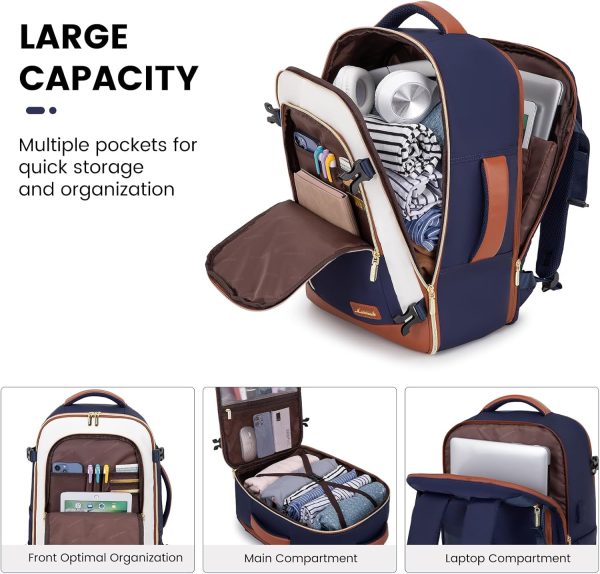 LOVEVOOK Travel Backpack for Women & Men, 40L Carry On Backpack, Personal - Image 3