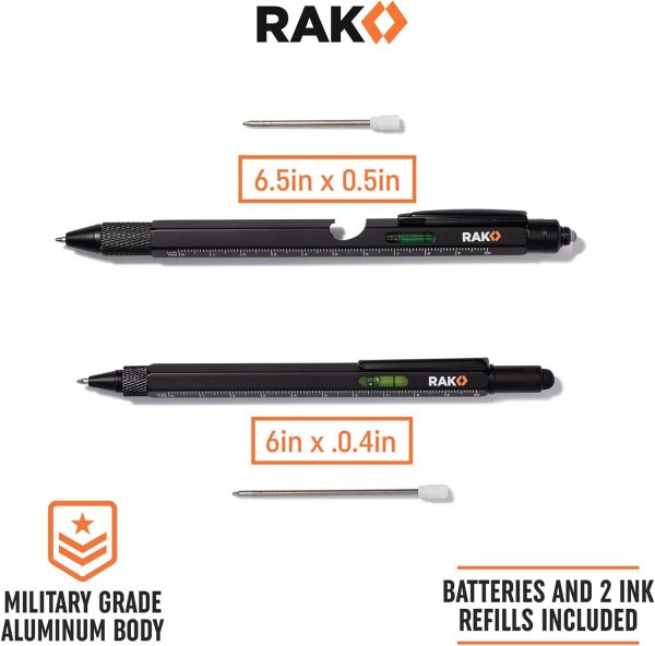 RAK Multitool Pen 2-Pack - Multi-Tool Pens with LED Light, Flathead & - Image 4