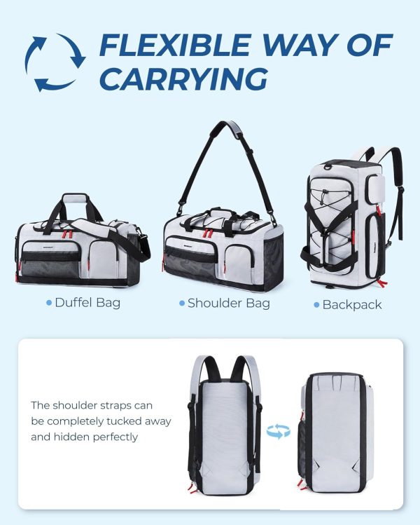 BAGSMART Gym Bag for Women & Men, 35L Sports Travel Duffel Bag with Shoe - Image 6