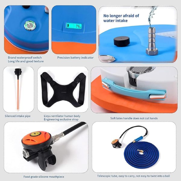 TUDIVING-Portable Scuba Diving Ventilator Tankless Diving System with - Image 3