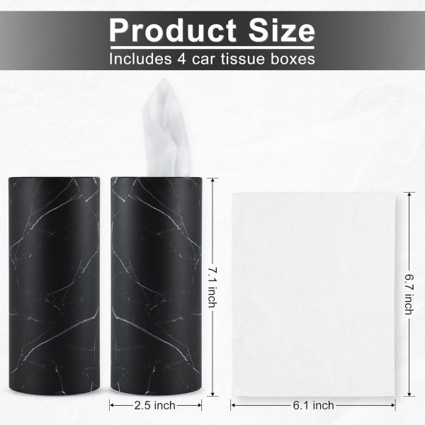 SINGARO Car Tissue Holder, 4 Pack Car Cup Holder Facial Tissues with - Image 2