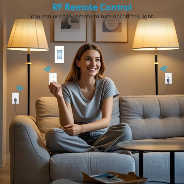 LoraTap Mini Wireless Remote Control Outlet Plug Adapter (2 Pack) with - Image 3