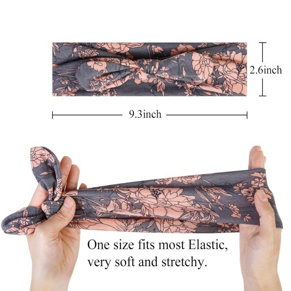 Huachi 12 Pack Bow Headbands for Women Elastic Hair Band Headwraps Knotted - Image 2