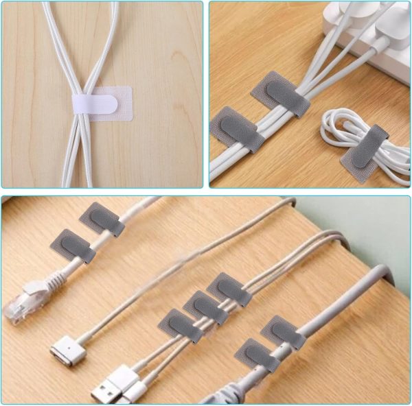 Hook and Loop Cable Ties 30pcs Reusable Cable Ties, Self Adhesive Hook and - Image 6