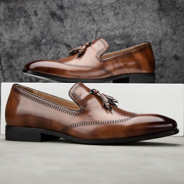 Meijiana Men's Loafers Mens Classic Loafers Dress Shoes Loafers for Men - Image 5