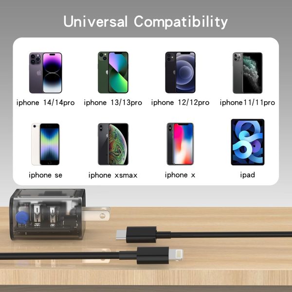 Phone Charger [MFi Certified] 3 Pack 20W PD USB C Wall Fast Charger Adapter - Image 6