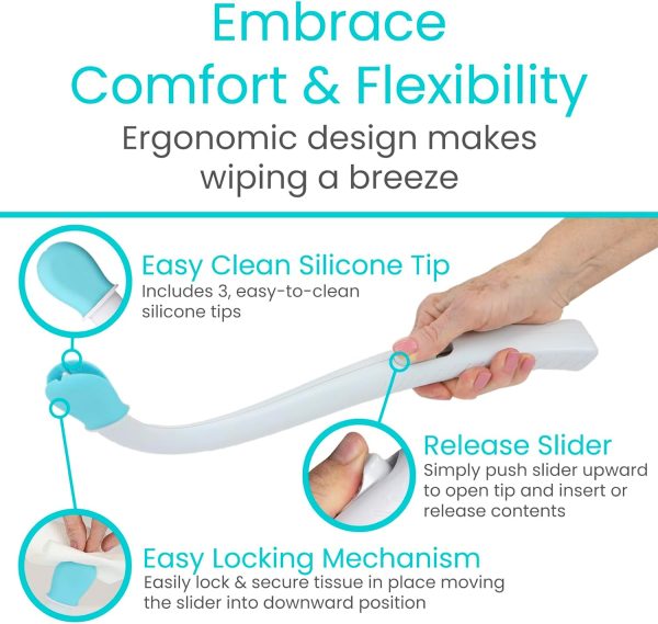 Vive Toilet Aids for Wiping Bottom - Bum Wipe Wand Assist Tool for - Image 7