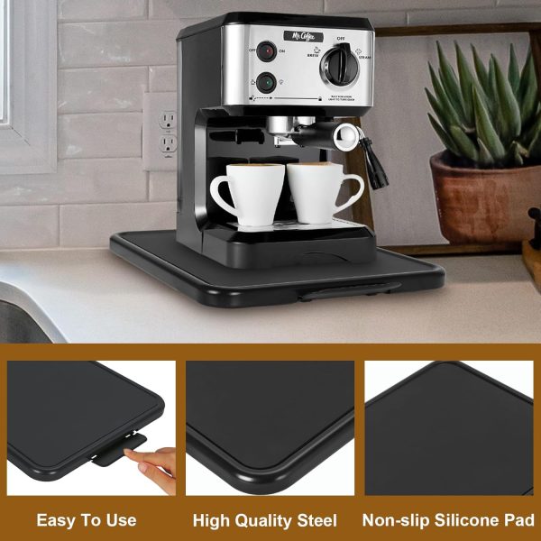 Kitchen Appliance Sliding Tray Coffee Maker Sliding Caddy with Rolling - Image 5