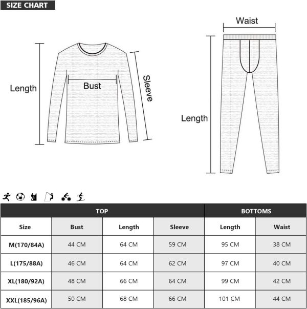 Thermal Underwear for Men Long Johns Set with Fleece Lined Base Layer Top - Image 6