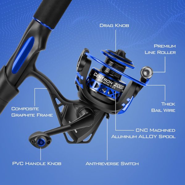 KastKing Centron Fishing Rod and Reel Combo, Spinning & Baitcasting Combos, - Image 6