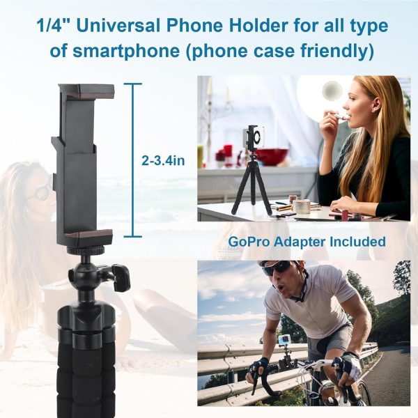 UTEBIT Flexible Phone Tripod with Phone Holder,Mini Tripod - Image 5
