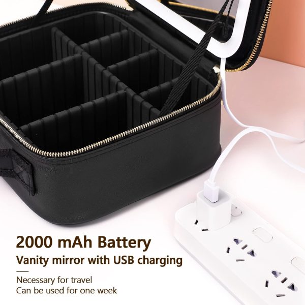VANMRIOR Travel Makeup Bag with LED Lighted Make up Case with Mirror 3 - Image 5