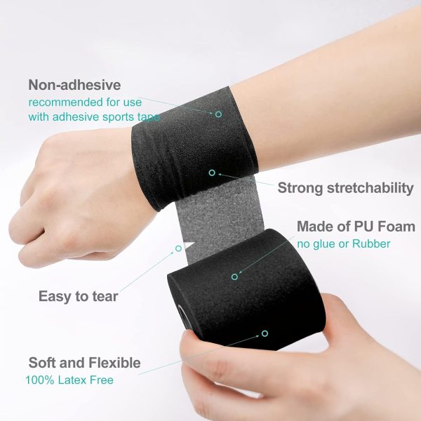 Dimora Pre Wrap Athletic, 4 Rolls Prewrap Headband for Hair, 120 Yards Foam - Image 5