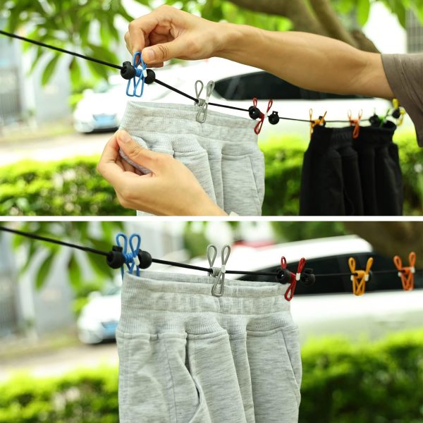 Retractable Portable Clothesline for Travel，Clothing line with 12 Clothes - Image 5