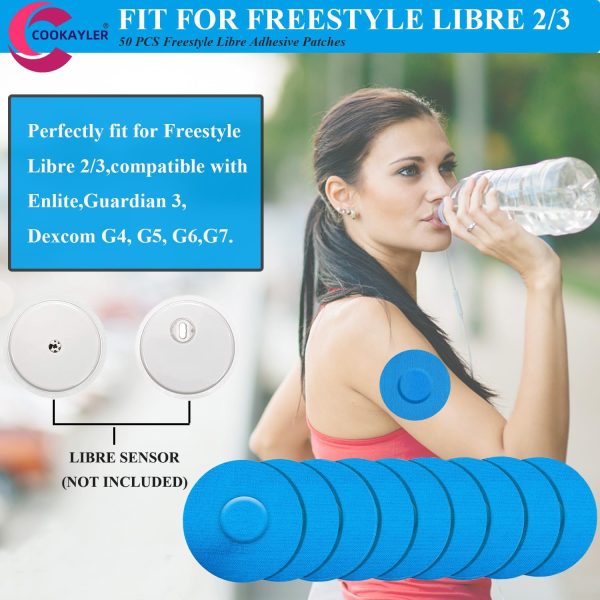 50 Pack Waterproof Sensor Covers for Freestyle Libre 2/3,CGM Adhesive - Image 5