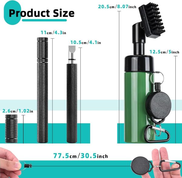 WinDu Pro Golf Club Cleaning Kit, 8'' Bottle Golf Water Brush and Groove - Image 6
