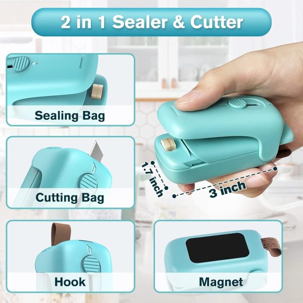Mini Bag Sealer, Handheld Vacuum Heat Sealer and Cutter, Portable Chip Bag - Image 2