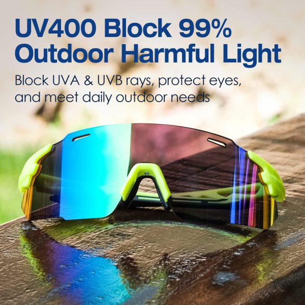 Baseball Sunglasses for Men Women, Wrap Around Sports Sunglasses for - Image 2