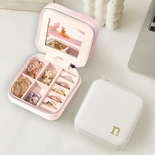 COLLECTIVE HOME - Travel Jewelry Case, Elegant Square Design with Gold - Image 2