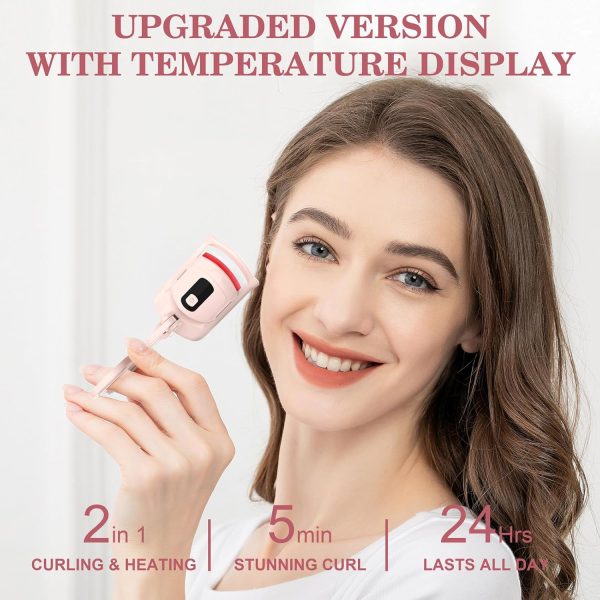 Heated Eyelash Curler, Temperature Display Heated Lash Curler with - Image 2