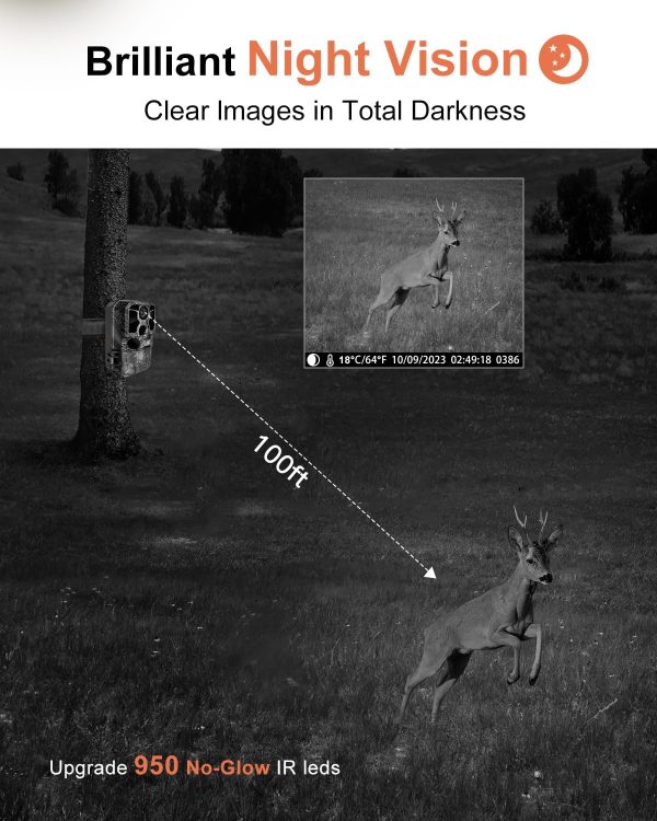 KJK Trail Camera WiFi 8K 84MP with 64GB Memory Card, Game Camera with Night - Image 3