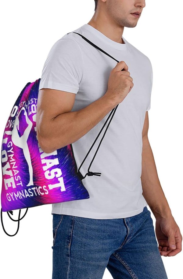 Gymnastics Drawstring Backpack Gym String Bag Drawstring Sackpack Sport For - Image 5