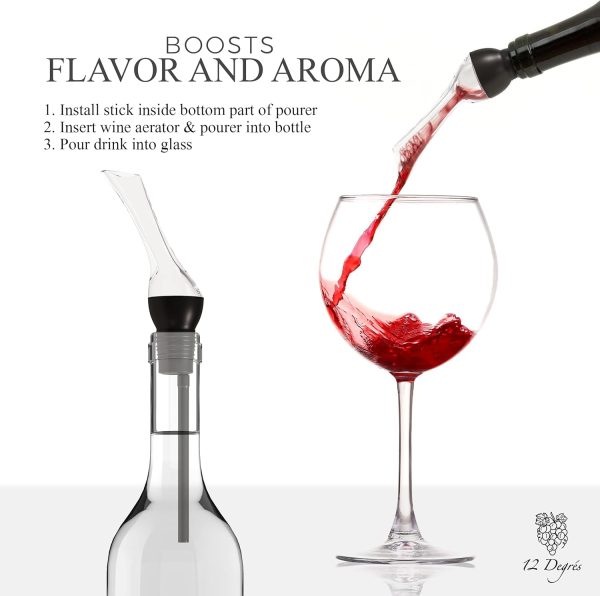 Wine Chiller Set - Perfect Wine Gifts for Women & Men - Stainless Steel - Image 2