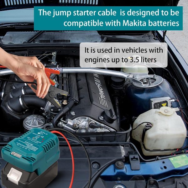 Car Battery Jump Starter Adapter Compatible with makita 18V Battery,Battery - Image 2