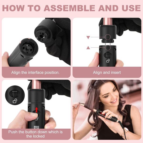 5 in 1 Curling Iron, Curling Wand Set with Hair Straightener, Curling Brush - Image 3