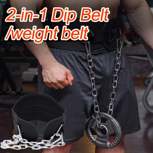 Powerlifting Belt Set Include Weightlifting Belt and Hip Thrust Belt, Dip - Image 5