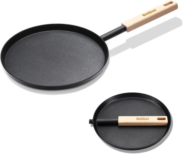 Frying Pan Skillet 8-inch Flat Griddle Pan, Lightweight Grill Pan with - Image 2