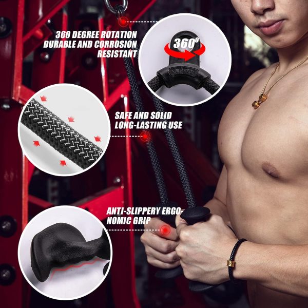 KKH Tricep Pull Down Attachment with Ergonomic Anti-Slip Handles, Tricep - Image 4