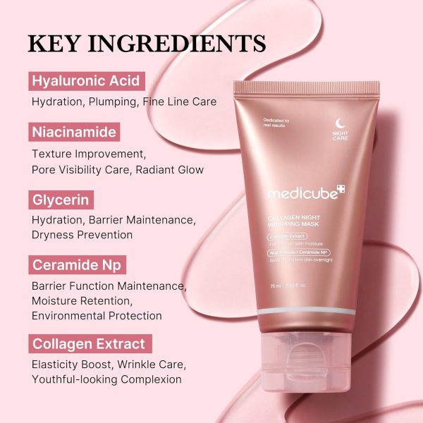 Medicube Collagen Overnight Wrapping Peel Off Facial Mask Pack - Elasticity - Image 4