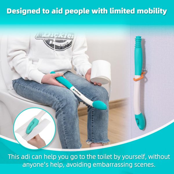 Toilet Aids Wiping Long Reach （2 Pack） Comfort Wipe Wand Bottom Buddy - Image 2