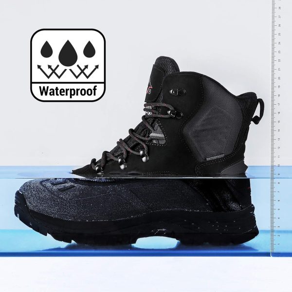 NORTIV 8 Men's Insulated Waterproof Construction Hiking Winter Snow Boots - Image 3