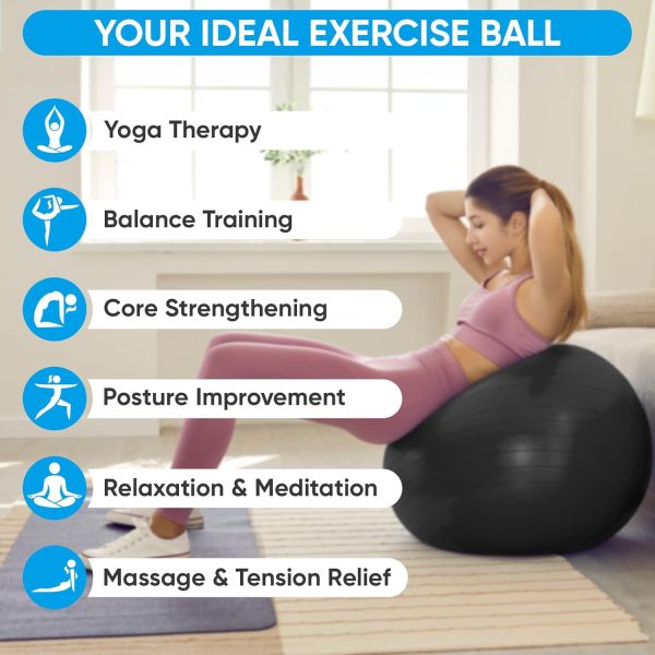APEXUP Yoga Ball Exercise Ball, Pilates Ball, Anti Slip Stability Ball, - Image 5