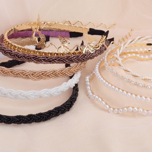 LYroo Cute Pearl Headbands Beaded Headband Metal Head Bands No Slip Fashion - Image 6