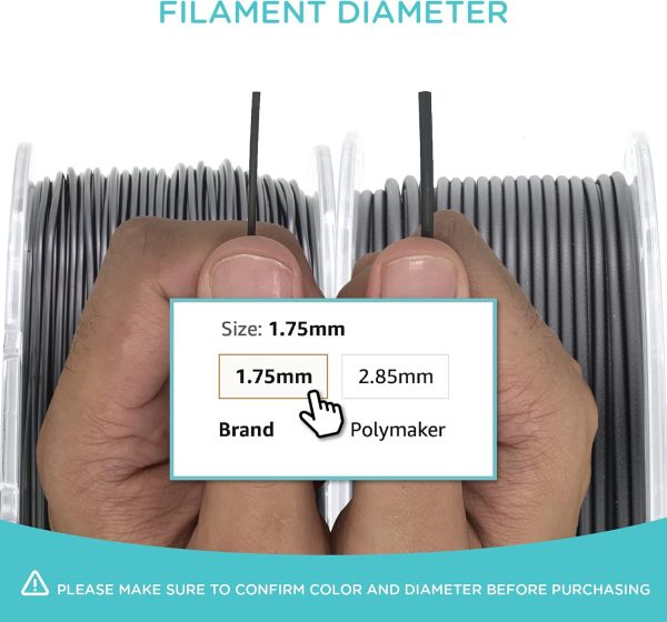 Polymaker 3kg ABS Filament 1.75mm Grey, ABS 3D Printer Filament 1.75mm Heat - Image 5