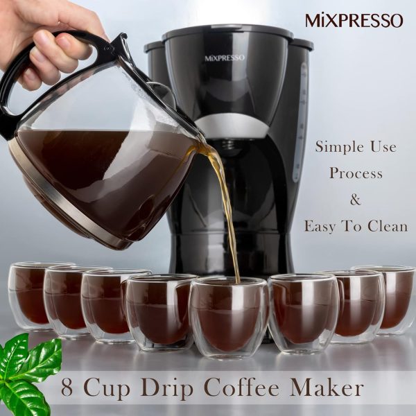 Mixpresso 8-Cup Drip Coffee Maker Programmable, Coffee Pot Machine - Image 2