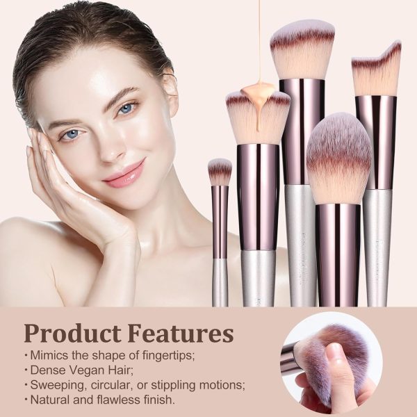 BS-MALL Makeup Brush Set 18 Pcs Premium Synthetic Foundation Powder - Image 3
