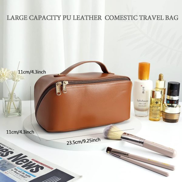 Large Capacity Cosmetic Bag, Travel Cosmetic Storage Bag with Handle, - Image 4