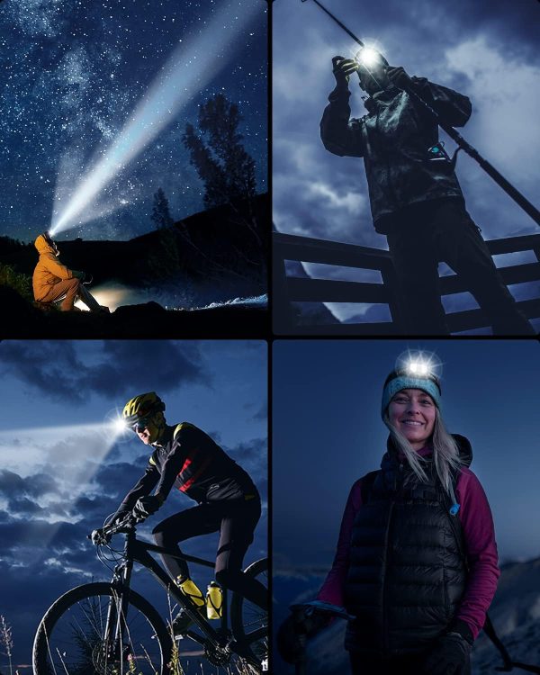 Headlamp Rechargeable 2PCS, 1200 Lumen Super Bright LED Flashlight with - Image 8