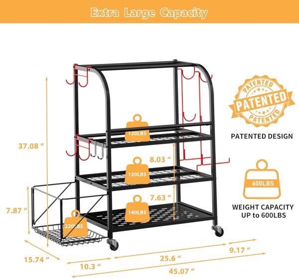 Dumbbell Rack, Weight Rack for Home Gym, 3-Tier 600LBS Metal Home Gym - Image 6