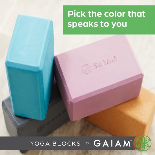 Gaiam Yoga Block - Supportive Latex-Free Eva Foam - Soft Non-Slip Surface - Image 3