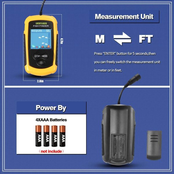 LUCKY Kayak Portable Fish Depth Finder Water Handheld Fish Finder Sonar - Image 6