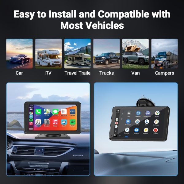 Apple Carplay Wireless Portable Touchscreen Car Stereo Bluetooth Voice - Image 7